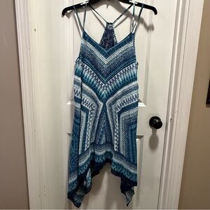 Bailey Girl Blue and White Patterned Dress, Size Large NWT